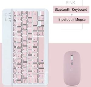 Clavier sans fil avec souris rechargeable USB-C Bluetooth, clavier et souris sans fil couleur rose - Product Image 1
