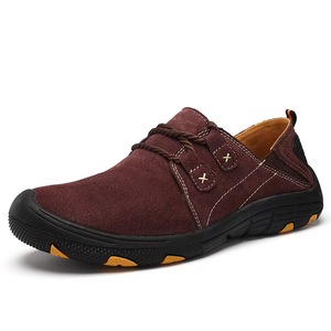 Chaussures décontractées d'extérieur en cuir véritable pour hommes, avec embout anti-collision, antidérapantes, respirantes, pour la randonnée et le travail - Product Image 4