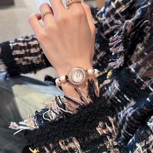 ใหม่นาฬิกาสร้อยข้อมือมุกสำหรับผู้หญิงหรูหราสง่างามไรน์สโตนเชลล์หน้าปัดกลมนาฬิกาข้อมือควอตซ์ - Product Image 5
