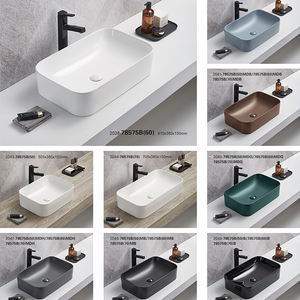 Lavabo da Bagno Moderno di Alta Gamma Ovale in Ceramica Colorata con Piletta di Scarico Disponibile in Più Colori per Bagno di Servizio - Product Image 5
