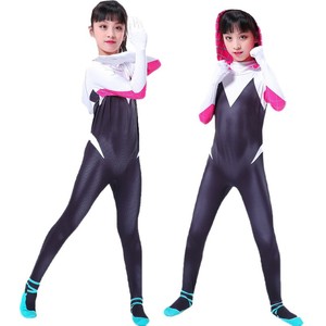 Costume de cosplay Gwen Spider-Man pour enfants de 8 à 13 ans, en polyester et soie de lait, tenue de jeu de rôle anime, été 2025 - Product Image 3
