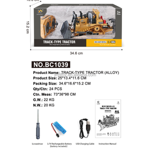 2,4 Ghz 9Ch Control remoto construcción <span class=keywords><strong>Rc</strong></span> coche vehículo fundición a presión excavadora <span class=keywords><strong>Rc</strong></span> hidráulico <span class=keywords><strong>Bulldozer</strong></span> camión Tractor juguetes para niños - Product Image 3