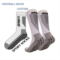 Vente en gros d'usine Chaussettes de sport de football pour hommes Chaussettes pour jeunes respirantes de haute qualité Chaussettes Crew Grip avec logo personnalisé
