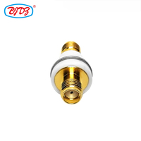 Adaptador RF de 18 GHz con Conexión a Tierra Aislada, Chapado en Oro, Conector SMA Hembra para Montaje en Panel, Adaptador de Conector SMA Hembra
