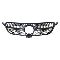 Rejilla Frontal de Radiador Estilo Diamante para Mercedes Benz Clase GLE W166 2016-2019 Negro/Plateado