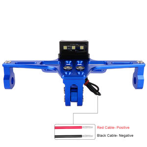 Soporte de <span class=keywords><strong>placa</strong></span> de matrícula de motocicleta azul con marco de luz LED soporte de luz de señal de giro de Moto CNC aluminio ajustable - Product Image 4