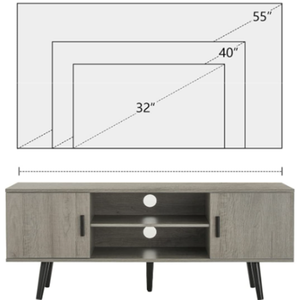 Nouveau <span class=keywords><strong>meuble</strong></span> <span class=keywords><strong>TV</strong></span> gris nordique en bois de conception industrielle moderne à 2 tiroirs et pieds en bois pour le salon - Product Image 1