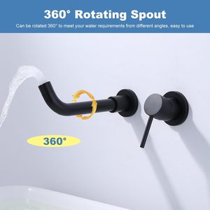 Robinets de salle de bain en laiton massif muraux fantaisie <span class=keywords><strong>mitigeur</strong></span> <span class=keywords><strong>Double</strong></span> trou eau chaude froide lavabo <span class=keywords><strong>mitigeur</strong></span> hôtel toilettes - Product Image 4