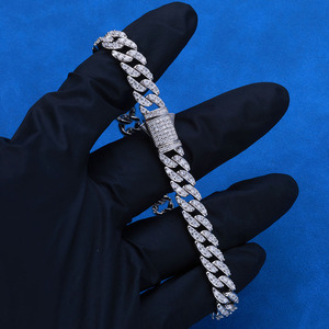 Bespoke <b>Solid</b> Gold Finished VVS Setting 9mm 1-Row Cuban Moissanite <b>Bracelets</b> 925 <b>Silver</b> Street Fashion Iced Supplier ODM B2B - Product Image 6