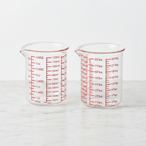 Lot de 2 tasses à mesurer en <span class=keywords><strong>verre</strong></span> borosilicate haute résistance de 120 <span class=keywords><strong>ml</strong></span>, marquages multi-échelles (OZ/<span class=keywords><strong>ML</strong></span> Tsp/Tbsp), compatibles lave-vaisselle et cuisinière - Product Image 5