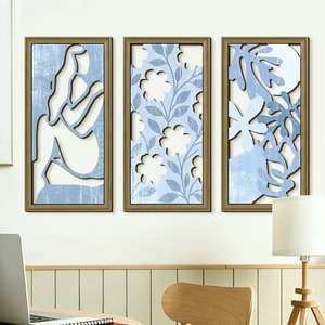 Abstract Hollowed Out Wooden <b>Wall</b> Hanging Decoration <b>Framed</b> Floral Art Home Decor Zhejiang Boxwood - Product Image 3