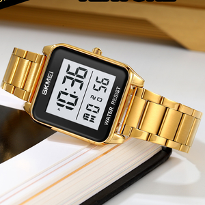 Reloj Deportivo Multifunción SKMEI 2154, Resistente al Agua, con Alarma, Luz Nocturna, Electrónico, para Hombre, con Correa de Acero Inoxidable Cuadrada - Product Image 3