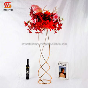 Support à fleurs de mariage en métal en forme de S lisse, 80 cm, support à fleurs de table en métal doré pour les événements de mariage - Product Image 6