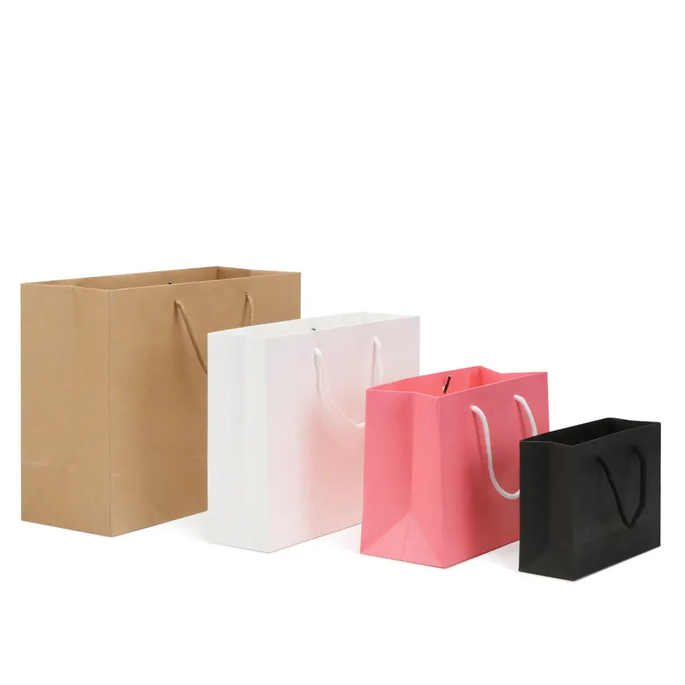 Accept brand logo color customization thickened shopping gift craft paper bags