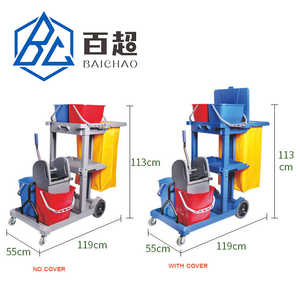 Chariot de ménage personnalisable en plastique pour hôtel, avec <span class=keywords><strong>4</strong></span> <span class=keywords><strong>roues</strong></span>, capacité de 500 lb, 3 étagères, chariot de service pour personnel d'entretien - Product Image 6