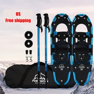 Chúng Tôi Miễn Phí Vận Chuyển Dropshipping Bán Buôn Đôi Ratchet Ràng Buộc Nước Snowshoes Với Tuyết Chiến Đấu Đi Bộ Đường Dài Snowshoes Với Trượt Tuyết Cực