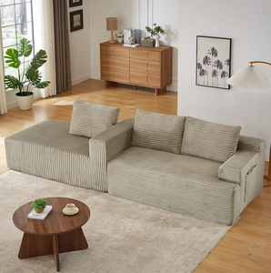 L-Shaped Sectional <b>Sofa</b> Set with Deep Seat Modular Sleeper No Assembly Required Upholstered Washable for Living Room <b>Hotel</b> Villa - Product Image 4