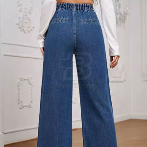 Pantalones vaqueros rectos informales de alta calidad, transpirables, hechos en Pakistán, precio bajo, venta en línea, logotipo de cintura - Product Image 2