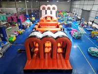 Parcours d'obstacles gonflable géant en PVC en forme de S pour course et jeux, idéal pour parcs à thème extérieurs - Stock limité à prix réduit