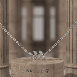 Collar con Colgante de Hoja de Diamante Cultivado en Laboratorio de Oro de 14K, Collar de Cadena Delicado Inspirado en la Naturaleza para Mujer, Proveedor OEM - Product Image 1