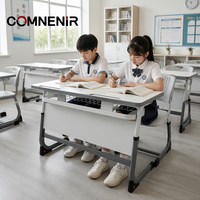 Ensemble de chaises et de bureaux doubles modernes en métal pour étudiants, mobilier scolaire en gros, tables de classe à prix compétitif