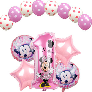 Juego de globos de papel de aluminio digital de <span class=keywords><strong>Mickey</strong></span> y Minnie-Globos decorativos de cumpleaños con números para la primera fiesta de cumpleaños de bebés - Product Image 3