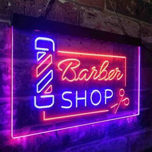 Barbershop dual-color LED neon indoor hanging ambient light shop <b>sign</b> wall decoration light entrance decoration light 5V 12V - Product Image 3
