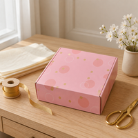 Boîte d'expédition rose pastel de qualité supérieure, personnalisée à l'intérieur et à l'extérieur, emballage en carton ondulé pour cosmétiques, vêtements, cadeaux