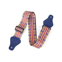 Sangle d'épaule tressée de style bandoulière pour guitare, ukulélé, basse, en tissu imprimé ethnique rétro délicat de style nouveau, de haute qualité