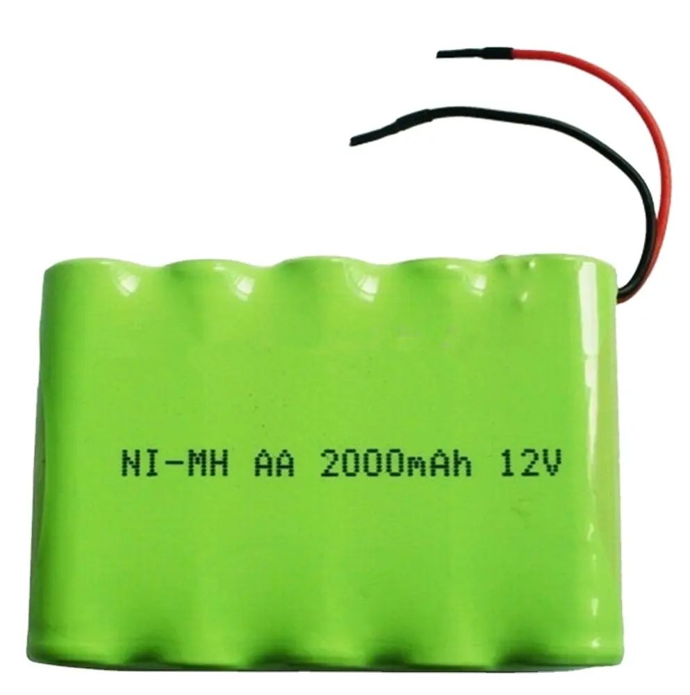 Industrial support used AA2000mAh Ni-Mh 12 volt rechargeable battery pack with wire and connector