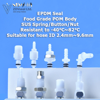 ZDVseal Medical Grade Quick Release Fitting 1/8 NPT POM Valved Shutoff Male Insert for Beauty Instrument