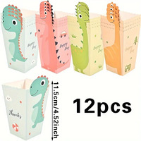 Nouveau design dinosaure bébé infantile anniversaire Snack bonbons pop-corn papier dur carte boîte fête décoration frites snack sacs