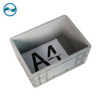 "Caisse en plastique PP solide aux normes européennes 600x400x340mm Gris/Bleu Solide 600x400x340mm"