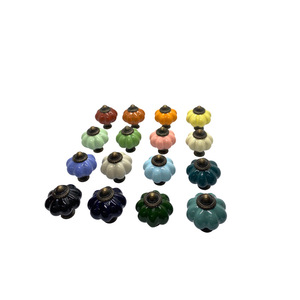 <b>Ceramic</b> Pumpkin Furniture Handles Colorful Novelty Shape Wardrobe Cabinet <b>Knobs</b> European Style Durable <b>Ceramic</b> Hardware - Product Image 3
