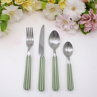 Ensemble de couverts vintage rétro en plastique cuillère fourchette couteau en argent, couverts en acrylique avec perle blanche royale, vaisselle, ensemble de couverts