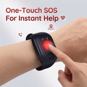 Pulseira GPS Inteligente à Prova d'Água 4G para Idosos com Monitor de Frequência Cardíaca e Pressão Arterial Botão de Pânico SOS - Product Image 1