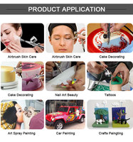 Kit de peinture aérographe professionnel BT-166A à double action en cuivre, alimentation par gravité, écologique, pour la décoration de gâteaux, le maquillage et la peinture de modèles