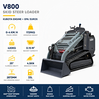 Mini-chargeuse compacte multifonctionnelle avec accessoires de broyeur, tarière et benne de rétrocaveuse pour l'agriculture et l'aménagement paysager, polyvalente