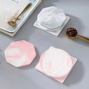 Posavasos de Cerámica Rosa Dorado Personalizado, Tapetes de Porcelana, Posavasos de Mármol - Product Image 1