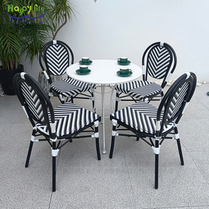 Cuộc Sống Hạnh Phúc <span class=keywords><strong>Stackable</strong></span> ngoài trời ăn uống nhôm bảng và mây ghế cho Bistro pháp vườn phòng ngủ trường học hoặc công viên sử dụng - Product Image 1