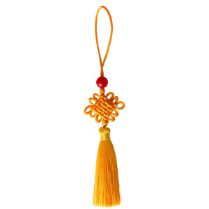 Borlas con nudo chino, adorno decorativo colgante de poliéster, rojo, amarillo, verde, multicolor, 7hhz - Product Image 5