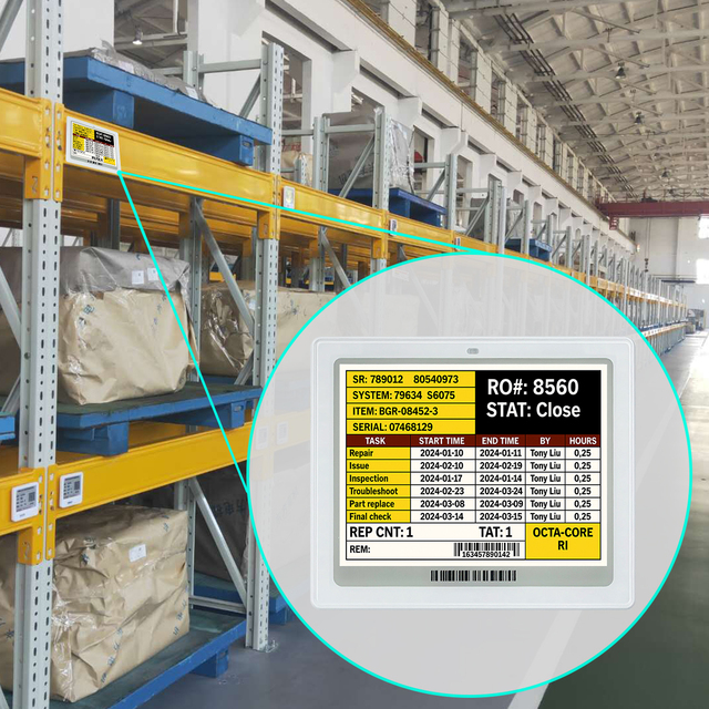 E-Ink Epaper Display Led Light Button Warehouse Esl Electronic Shelf Label Demo Kit Custom E Ink Factory E-Ink-Display-Wall