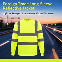 Camiseta de Seguridad Industrial Reflectante de Alta Visibilidad Personalizada con Logotipo, de Poliéster Dri Fit, Manga Larga, para Construcción