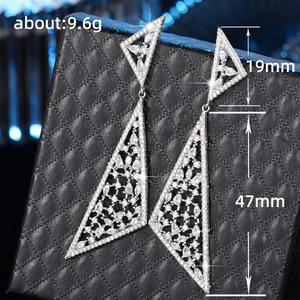 Geometric Triangle Drop Earrings for Women Sparkling Dangle Earrings Daily Party Fashion Jewelry - Product Image 5