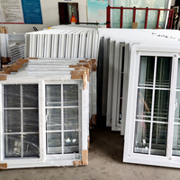 Fenêtres en PVC à double vitrage avec grille décorative pour la maison, prix d'usine en Chine
