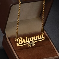 Collier pendentif personnalisé avec nom, plaqué or, chaîne en acier inoxydable, collier en forme de cœur avec nom de couple, dropshipping POD