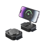 Chargeur sans fil pliable 3 en 1 avec protection OTP PD 3.0 pour iPhone 15/14/13/12 Series et pour Apple Watch Series