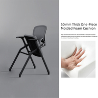 Chaise de formation ergonomique pliable sur mesure, gain de place, dossier solide, confortable, pour bureau, réunion, conférence, chambre à coucher