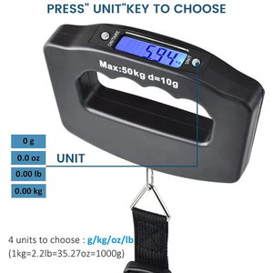 Báscula Digital para Equipaje de 50 kg, Báscula Digital Colgante para Viajeros, Báscula Portátil con Pantalla LCD - Product Image 3