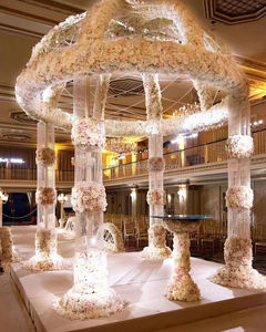 Decoração de Casamento com Tema Marroquino, Arcos de Ferro para Fundo de Evento Mehndi, Estrutura de Arco de Casamento Dourada para Recepção - Product Image 6